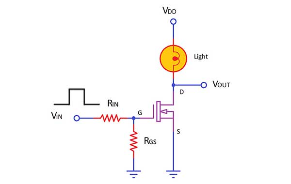 Rangkaian mosfet sebagai saklar