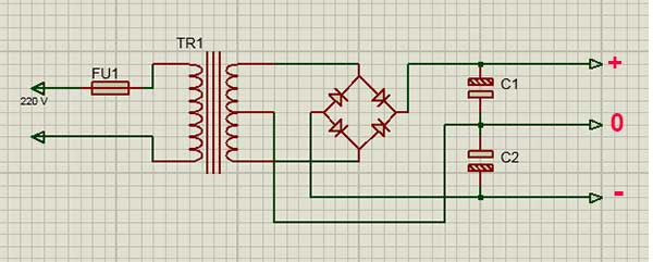 Skema power supply simetris