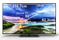 Ukuran tv 50 inch berapa cm