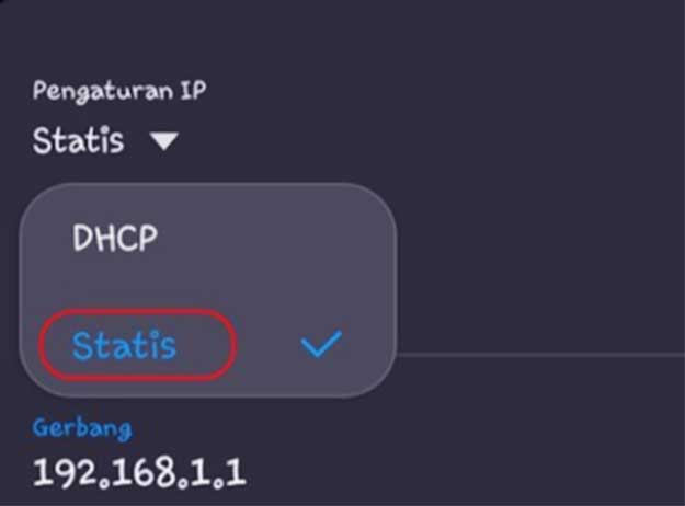 Mengatur mode statis wifi