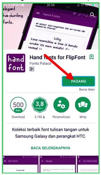 Mengubah font hp oppo