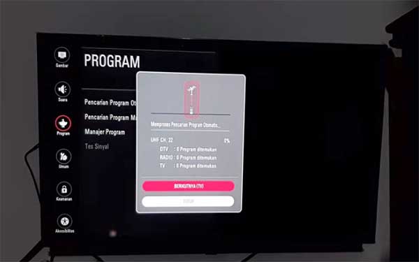 Cara setting tv digital LG
