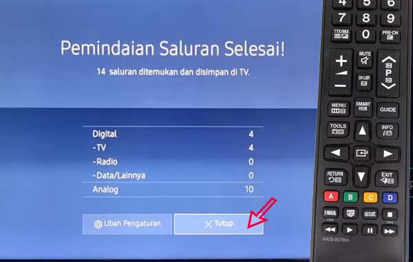 Proses setting smart tv samsung selesai