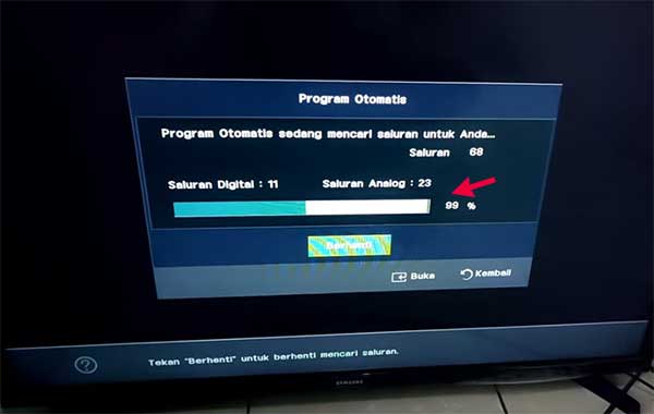 Proses scan ulang tv digital samsung